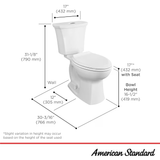 American Standard Edgemere White Dual Flush Elongated Chair Height 2-piece WaterSense Soft Close Toilet 12-in Rough-In 1.6-GPF