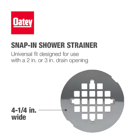 Oatey 4-1/4-in Snap-Tite Round Stainless Steel Strainer