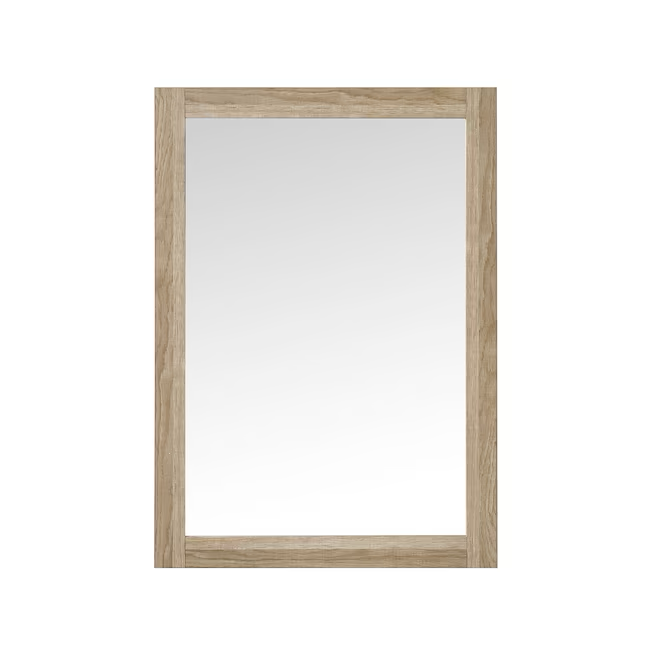 Style Selections Dolton 24-in Natural Oak Undermount Single Sink Bathroom Vanity with White Engineered Marble Top (Mirror Included)