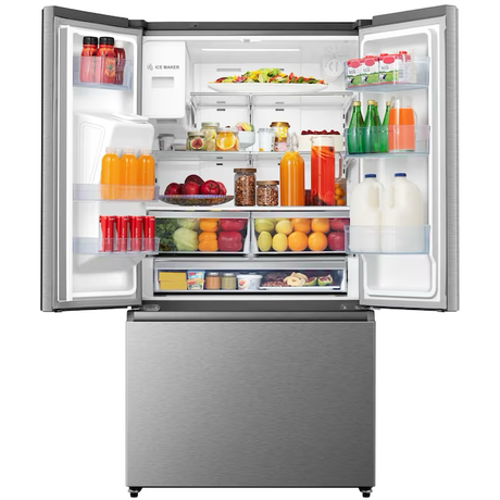 Hisense 25.4-cu ft French Door Refrigerator with Dual Ice Maker, Water and Ice Dispenser (Fingerprint Resistant Stainless Steel) ENERGY STAR