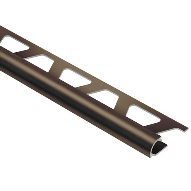 Schluter Systems Rondec 0.375-in W x 98.5-in L Brushed Antique Bronze Anodized Aluminum Bullnose Tile Edge Trim