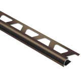 Schluter Systems Rondec 0,375 pulgadas de ancho x 98,5 pulgadas de largo, borde redondeado de aluminio anodizado de bronce antiguo cepillado