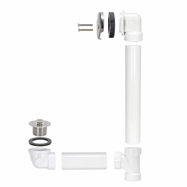 Eastman Lift and Lock Two-Hole Bath Waste – Schedule 40 PVC with Brushed Nickel Trim