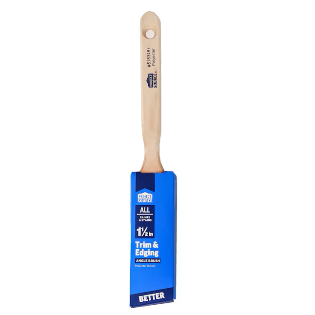 Project Source Better All Paints and Stains 1-1/2-in Reusable Polyester Angle Paint Brush (Trim Brush)