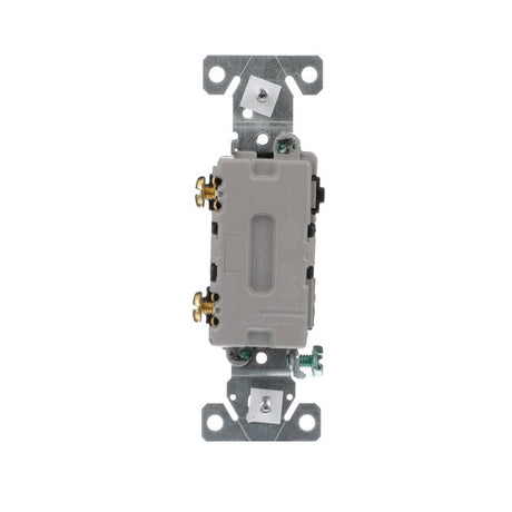 Eaton Interruptor de luz de palanca unipolar de 15 amperios, negro