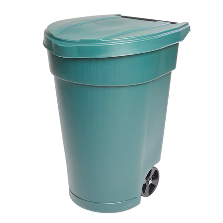 Project Source 50-Gallons Green Plastic Wheeled Trash Can with Lid Outdoor