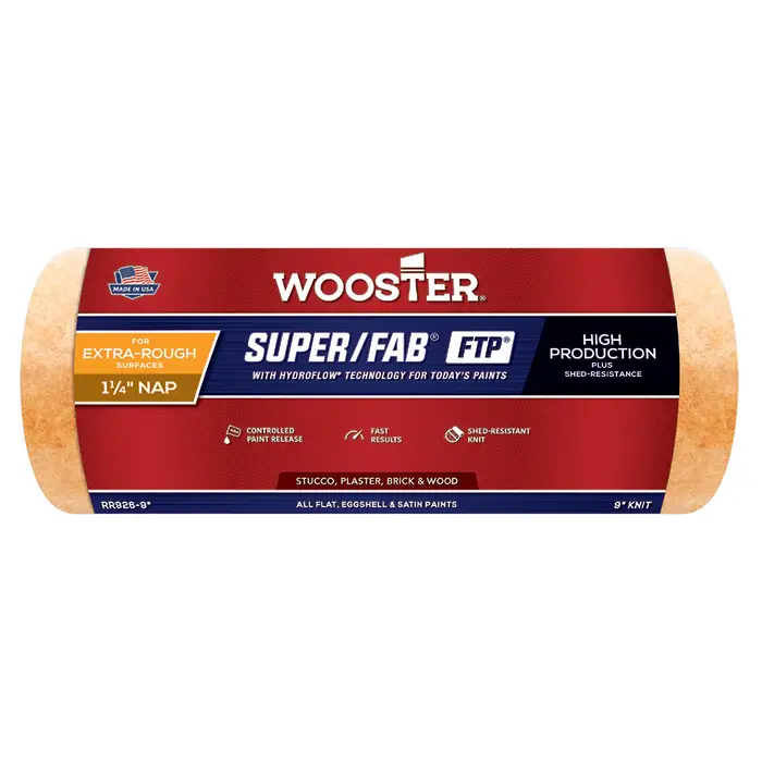 Wooster 9″ x 1-1/4″ Nap  Super/Fab, FTP High Capacity Roller Cover
