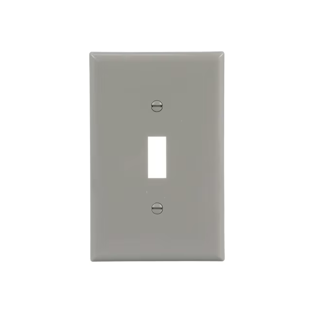 Eaton 1-Gang Midsize Gray Polycarbonate Indoor Toggle Wall Plate