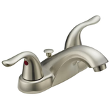EZ-FLO Impressions Brushed Nickel 4-in centerset 2-handle WaterSense Bathroom Sink Faucet with Drain and Deck Plate