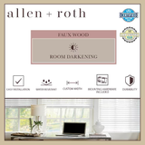 allen + roth Trim at Home 2-in Slat Width 47-in x 64-in Cordless White Faux Wood Room Darkening Horizontal Blinds