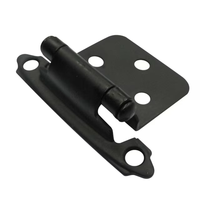 RELIABILT 200-Degree Adjustable Overlay Surface Self-closing Black Cabinet Hinge, 5 Pairs (10-Pieces)