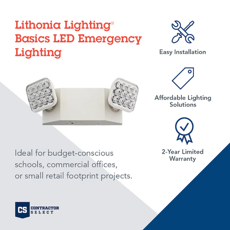 Lithonia Lighting Luz de emergencia LED blanca de 2 vatios, 120/277 voltios 