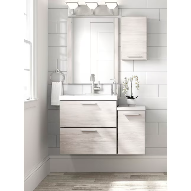 Style Selections Acadia 12-in x 20-in x 6.93-in White Soft Close Bathroom Wall Cabinet