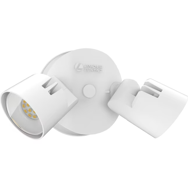 Lithonia Lighting 150-Watt-EQ-LED-Flutlicht in Weiß mit 2 Köpfen, schaltergesteuert und einstellbarem 2750-Lumen-Lumen