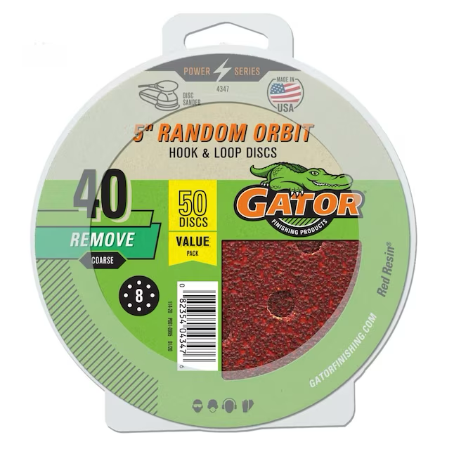Gator 50-Piece Aluminum Oxide 40-Grit Disc Sandpaper