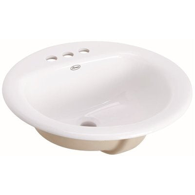 Lavabo de baño empotrado redondo Premier de 19 pulgadas (blanco)