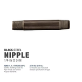 RELIABILT 1/4-in x 3-in Black Nipple
