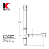 Drenaje triple Keeney de latón cromado pulido/cromo pulido de 1,5 pulgadas con tubo de latón