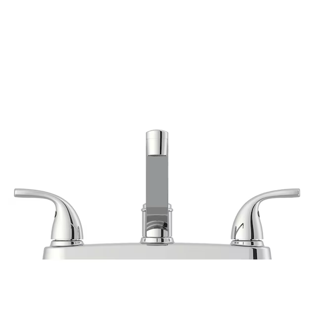 Project Source Dover Chrome 2-handle Low-arc Kitchen Faucet (Deck Plate Included)