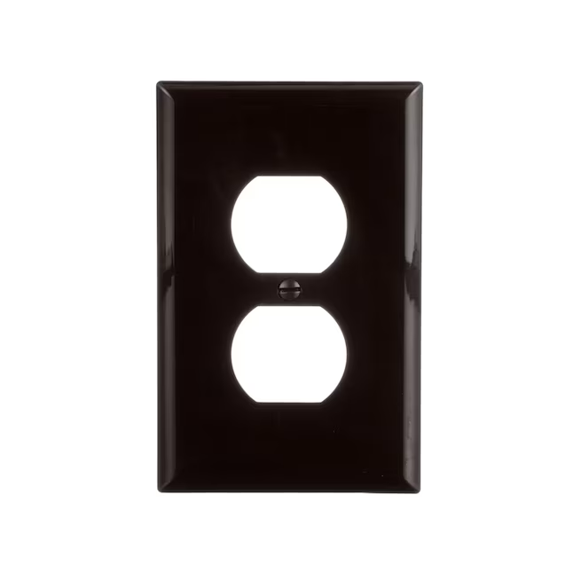 Placa de pared dúplex para interiores de policarbonato marrón mediano de 1 unidad Eaton