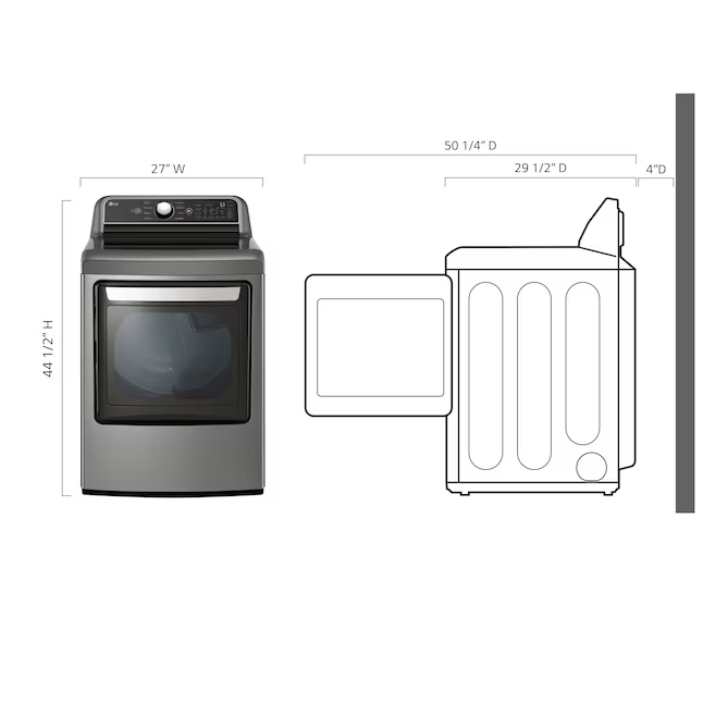 LG EasyLoad 7.3-cu ft Smart Electric Dryer (Graphite Steel) ENERGY STAR
