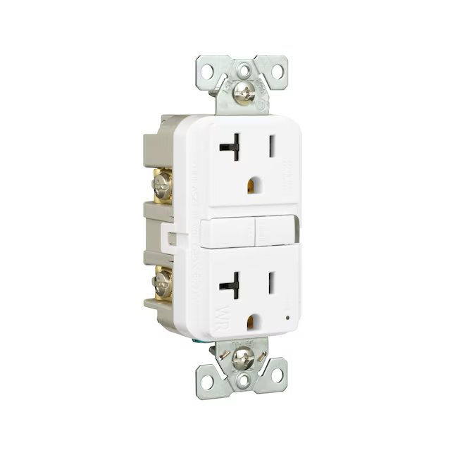 Eaton 15-Amp 125-volt Tamper Resistant Weather Resistant GFCI Residential Decorator Outlet, White