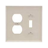 Placa de pared dúplex/de palanca interior de policarbonato claro color almendra claro de tamaño mediano de 2 unidades Eaton