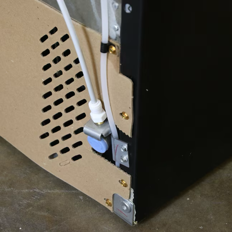 Eastman Conector para máquina de hielo de acero inoxidable con entrada de compresión de 20 pies y 1/4 pulg. x salida de compresión de 1/4 pulg.
