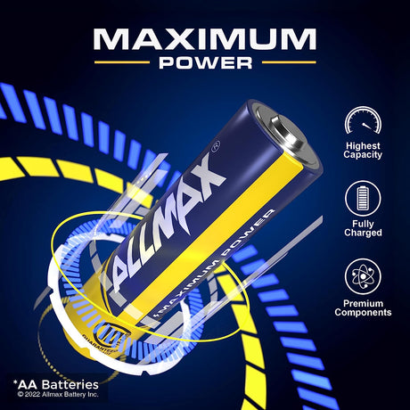 Allmax AA Alkaline-Batterien mit maximaler Leistung (Großpackung mit 100 Stück) 