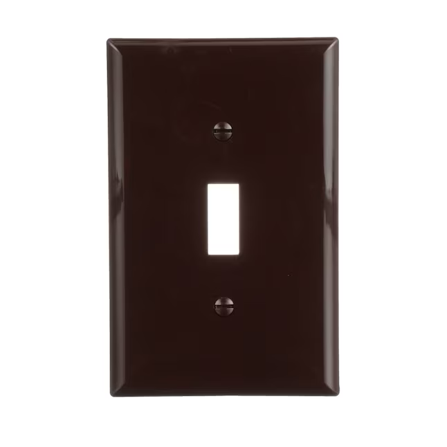 Eaton 1-Gang Midsize Brown Polycarbonate Indoor Toggle Wall Plate
