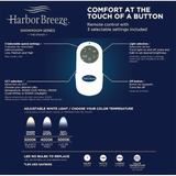 Harbor Breeze The Stokes Ventilador de techo interior LED integrado que cambia de color de níquel cepillado de 52 pulgadas con luz y control remoto (3 aspas)