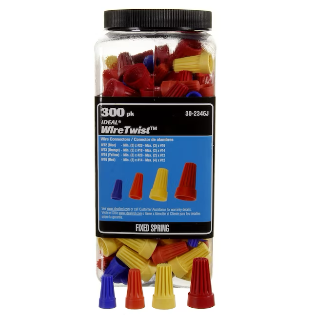 IDEAL Twist-on Wire Connectors Red, Yellow, Orange, Blue (300-Pack)
