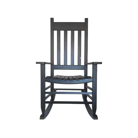 Style Selections Black Wood Frame Rocking Chair with Slat Seat