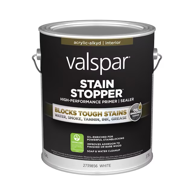 Valspar Stain Stopper Interior High Hiding Imprimación para paredes y techos a base de agua (1 galón)