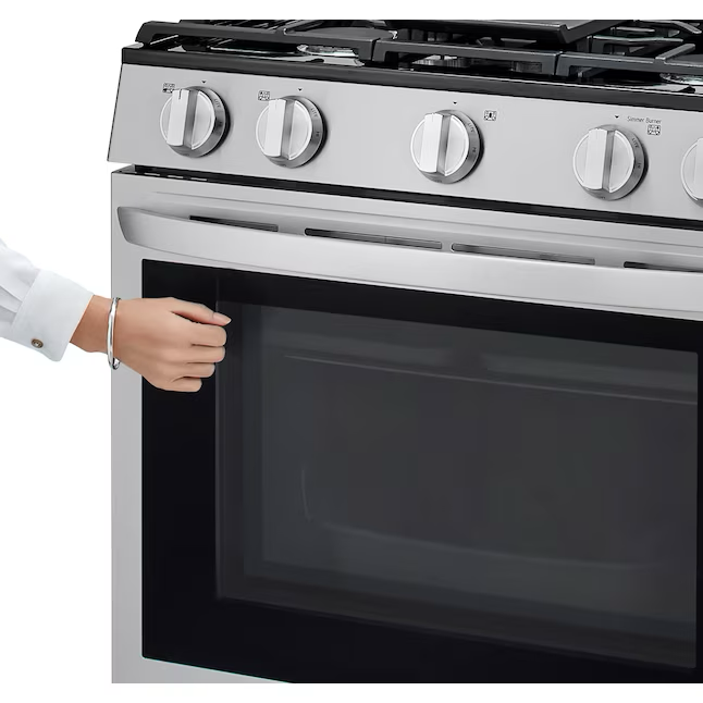 LG InstaView 30-in 5 Burners 5.8-cu ft Self-cleaning Air Fry Convection Oven Freestanding Smart Natural Gas Range (Stainless Steel)