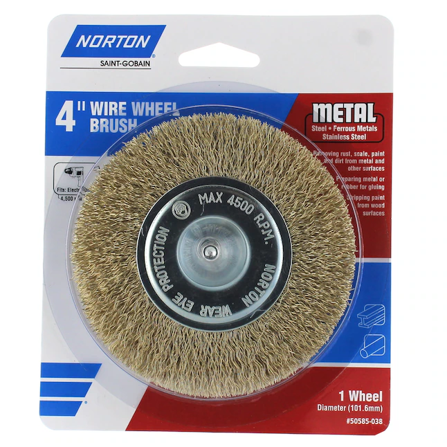 Norton Wire Wheel 4-Zoll-Grobdrahtbürstenrad für elektrische Bohrmaschine