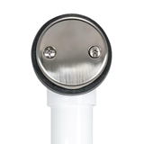 Eastman Lift and Lock desagüe de baño de dos orificios - Schedule 40 PVC con borde de níquel cepillado