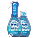 Dawn Ultra Platinum Powerwash Starter Kit, paquete de 2 jabones para platos con aroma fresco de 16 oz