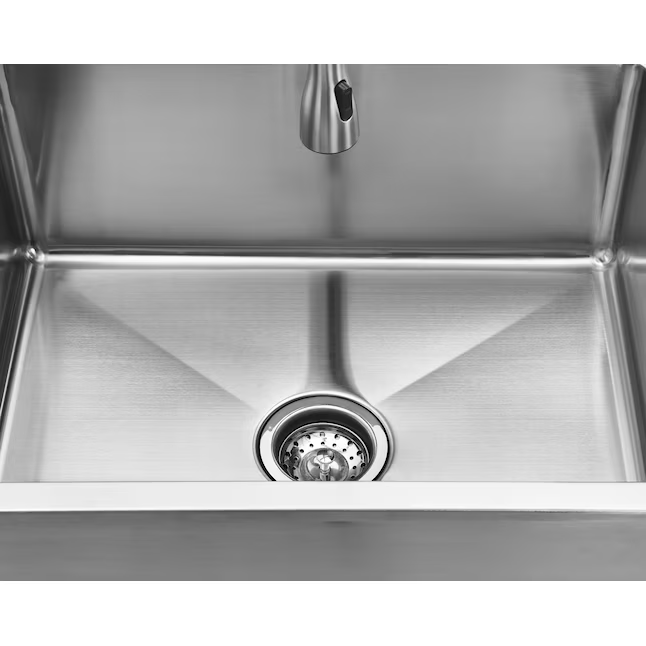 Style Selections 22-in x 25-in 1-Basin Stainless Steel Freestanding Laundry Sink with Drain with Faucet