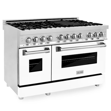 ZLINE Professional 48-in 4.2-cu ft / 1.8-cu ft Convection Oven Freestanding Double Oven Dual Fuel Range (Stainless Steel)