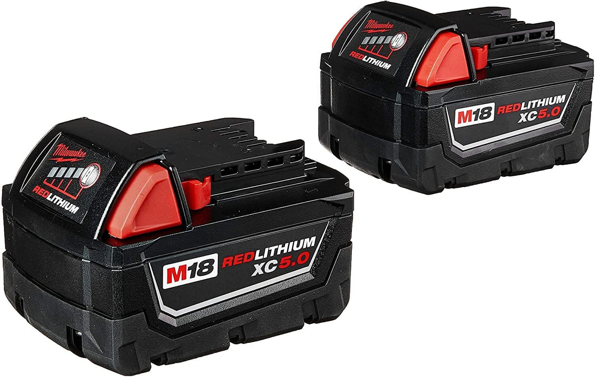 Milwaukee M18 REDLITHIUM XC Batería de iones de litio de capacidad extendida de 5 Ah (paquete de 2) 