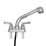 Project Source Chrome 2-handle Deck-mount Utility Faucet with Pulldown Sprayer