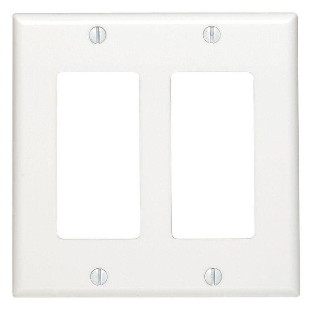 Zweifach-DECO-Wandplatte – (Standard, Weiß)