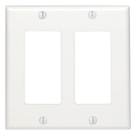 Two Gang DECO Wall Plate – (Standard, White)