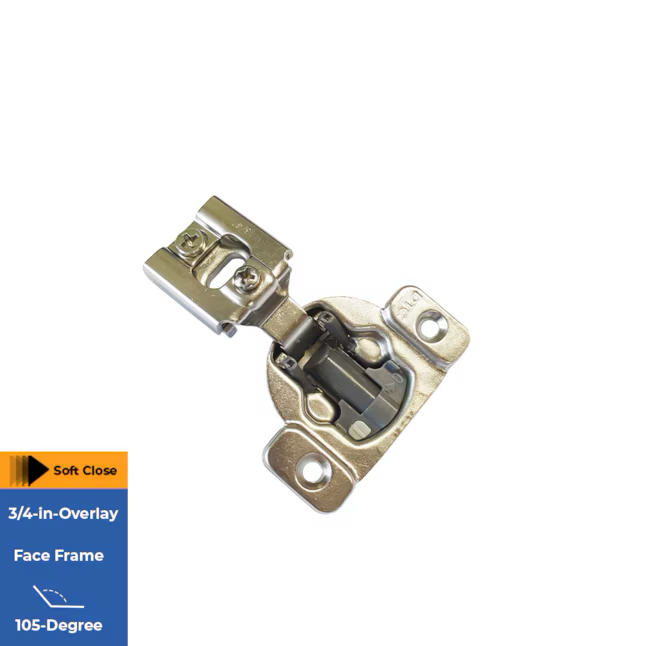 RELIABILT 105-Degree 3/4-in Overlay Concealed Soft Close Nickel Plated Cabinet Hinge, 1 Pair (2-Pieces)