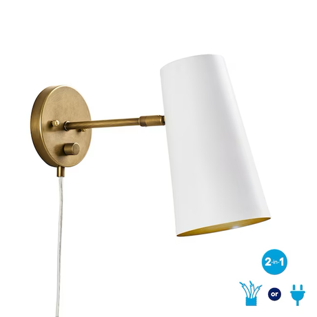 Kichler Salema 5-in W 1-Light Natural Brass Modern/Contemporary Wall Sconce