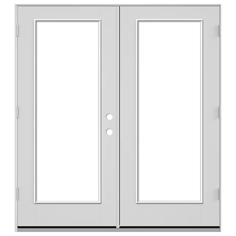 JELD-WEN 72-in x 80-in Low-e Primed Fiberglass French Right-Hand Inswing Double Patio Door