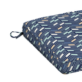 Style Selections 20-in x 20-in Blue Chevron Patio Chair Cushion