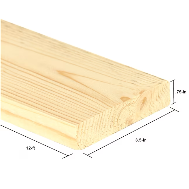 RELIABILT 1-in x 4-in x 12-ft Unfinished Whitewood Board