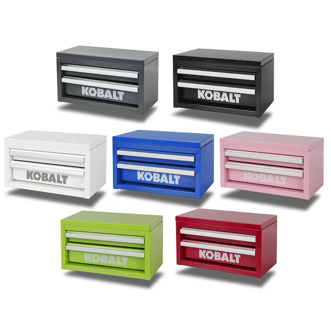 Kobalt Mini 10,83-Zoll-Werkzeugkasten aus rosafarbenem Stahl mit 2 Schubladen